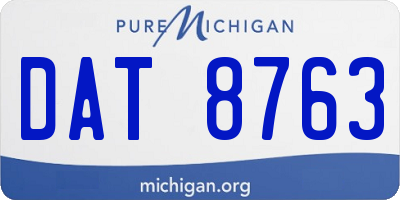 MI license plate DAT8763