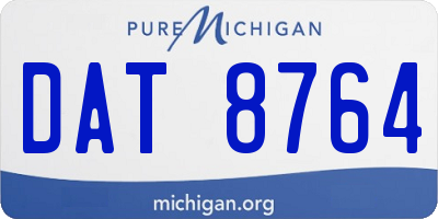 MI license plate DAT8764