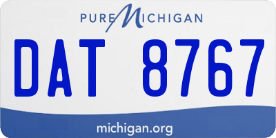 MI license plate DAT8767