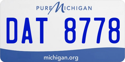 MI license plate DAT8778