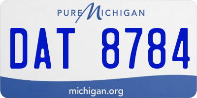 MI license plate DAT8784