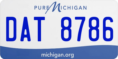 MI license plate DAT8786