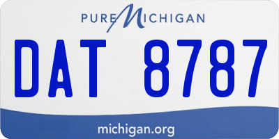 MI license plate DAT8787