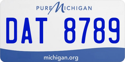 MI license plate DAT8789