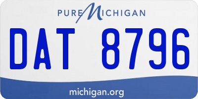 MI license plate DAT8796