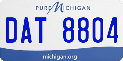 MI license plate DAT8804