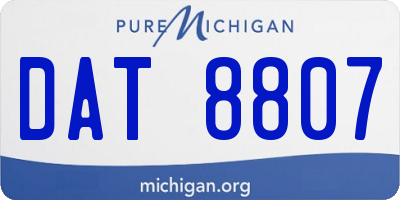 MI license plate DAT8807