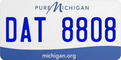 MI license plate DAT8808