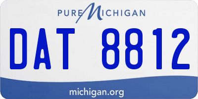 MI license plate DAT8812