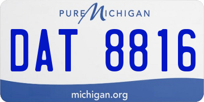 MI license plate DAT8816