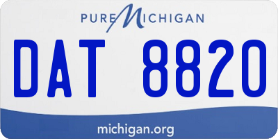 MI license plate DAT8820