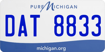 MI license plate DAT8833