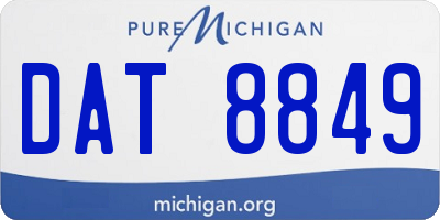 MI license plate DAT8849
