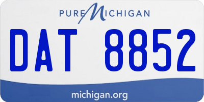 MI license plate DAT8852