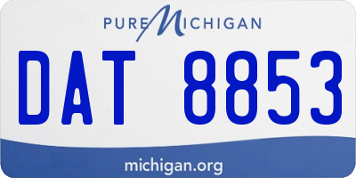 MI license plate DAT8853