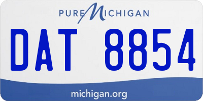 MI license plate DAT8854