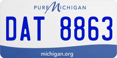 MI license plate DAT8863