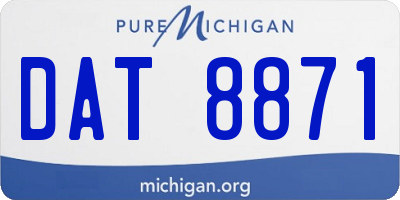 MI license plate DAT8871