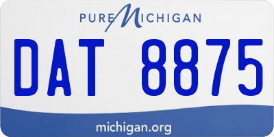 MI license plate DAT8875