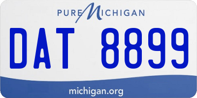 MI license plate DAT8899