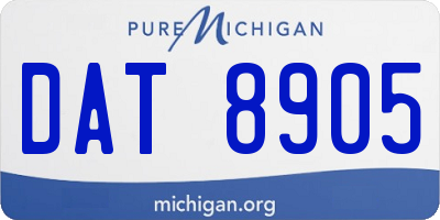 MI license plate DAT8905