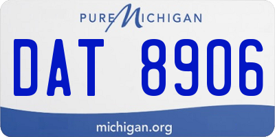 MI license plate DAT8906