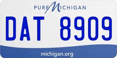 MI license plate DAT8909