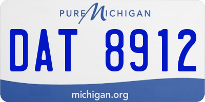 MI license plate DAT8912