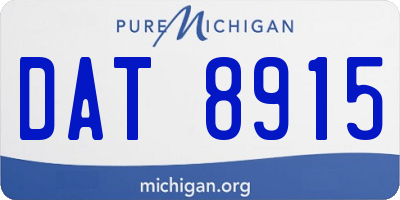 MI license plate DAT8915