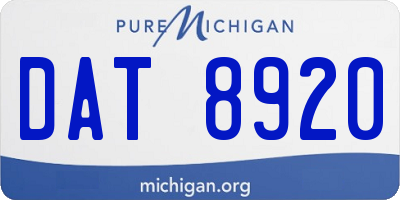 MI license plate DAT8920