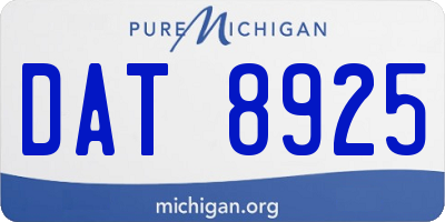 MI license plate DAT8925