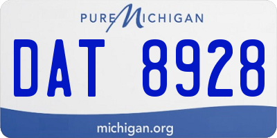 MI license plate DAT8928