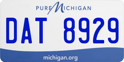 MI license plate DAT8929