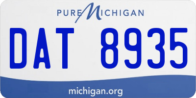 MI license plate DAT8935
