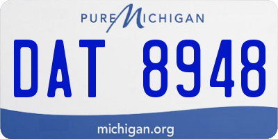 MI license plate DAT8948