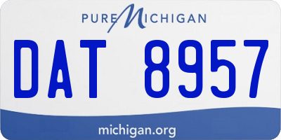 MI license plate DAT8957