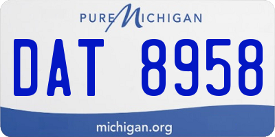 MI license plate DAT8958