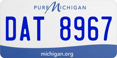 MI license plate DAT8967