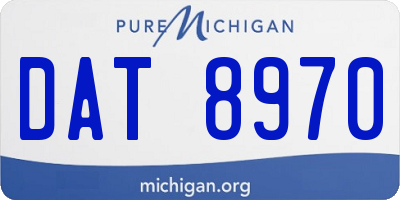 MI license plate DAT8970