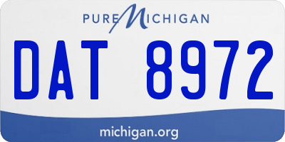 MI license plate DAT8972