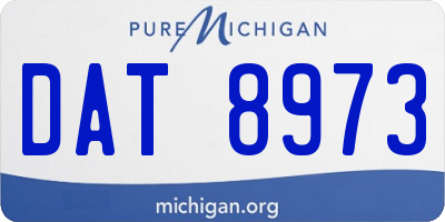 MI license plate DAT8973