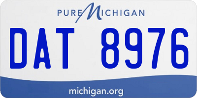 MI license plate DAT8976