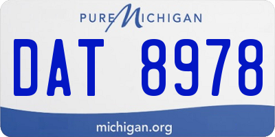 MI license plate DAT8978