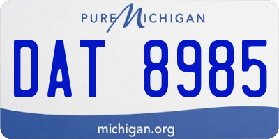 MI license plate DAT8985