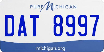 MI license plate DAT8997