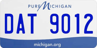 MI license plate DAT9012