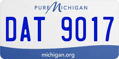 MI license plate DAT9017