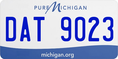 MI license plate DAT9023