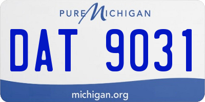 MI license plate DAT9031
