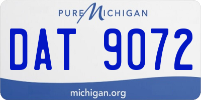 MI license plate DAT9072